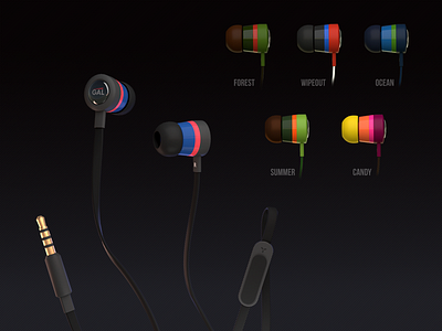 Earplugs concept blend4web blender cycles earphones phones plugs render