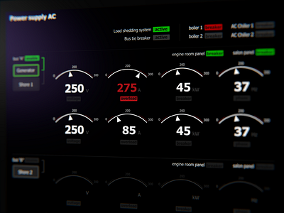 Generator panel UI black electricity gauge gui power screen ui