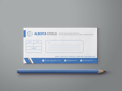 Alberta Steels - Business envelope design branding business creative envelope graphicdesign icon identity illustration lettering logo mail print stationery typography