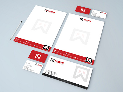 MAVIN  Logo + letterhead + business card