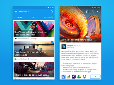 News feed & article UI material ui