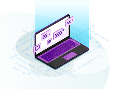 Chatting isometric vector illustration