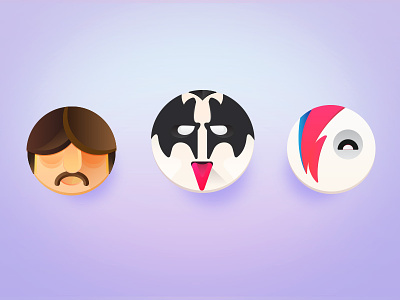 Music Challenge Icons 3d app beatles bowie icon iconography interaction kiss music