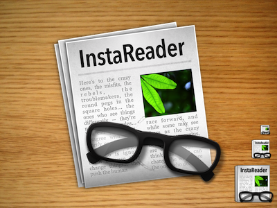 ReadKit (formelly InstaReader) Icon app desktop glass icon mac paper