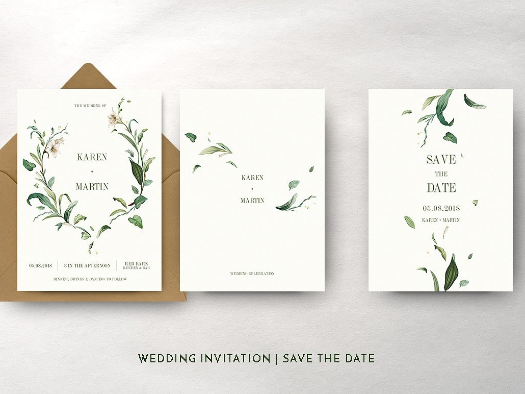 Green Wedding Card Invitation 5