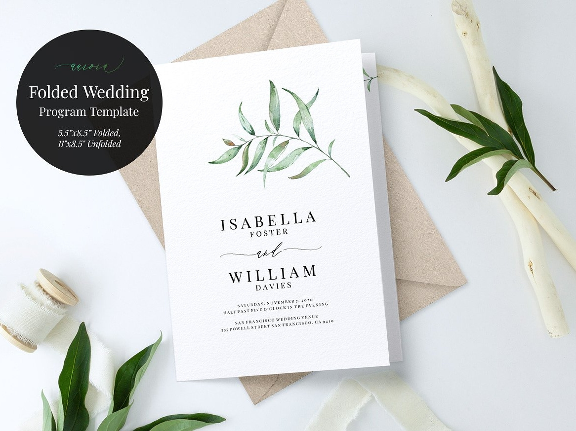 Folded Wedding Program Template By Invitations On Dribbble