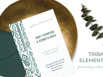 Tribal Elements | Wedding Suite craft cute delicate design hand crafted hand drawn invitation invitation invitation card invitation set logo modern romance simple simple invitation wedding card