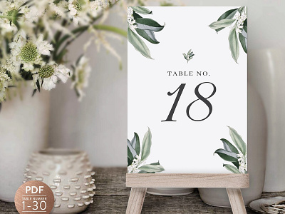 Table Numbers Template for Wedding craft cute delicate design floral flower gift cards hand crafted hand drawn invitation invitation invitation card invitation set logo modern romance simple simple invitation wedding card