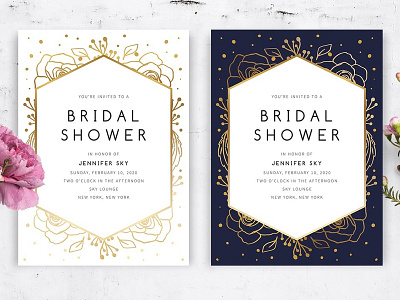 Floral Bridal Shower Invite craft cute delicate design floral flower gift cards hand crafted hand drawn invitation invitation invitation card invitation set logo modern romance simple simple invitation wedding wedding card wedding invitation