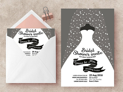 Bridal Shower Invite Templates craft cute delicate hand crafted hand drawn invitation invitation invitation card invitation set modern romance simple simple invitation wedding card