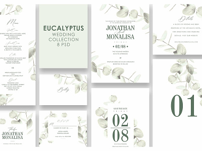 Eucalyptus Wedding Invitation Set by Invitations on Dribbble