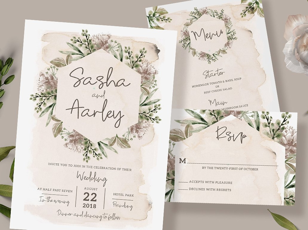 Foliage Wedding Invitation Suite by Invitations on Dribbble