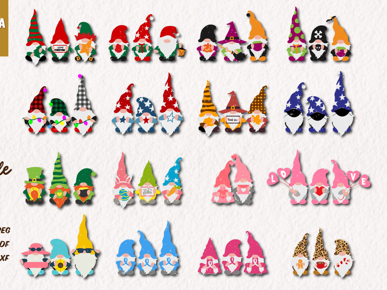 Download Holiday Gnomes Bundle Svg Png Christmas Valentine Easter By Anna On Dribbble