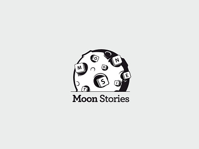 Logo Moonstories branding illustration logo web design