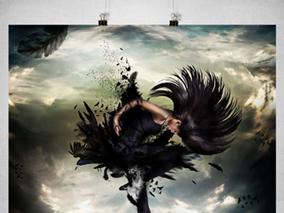 Poster Girl Raven art director dancing death fashion photoshop poster retouch