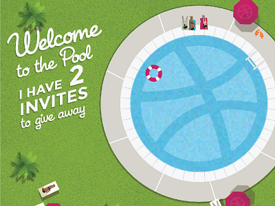 Invites to share! available dribbble invitations invites party pink pool