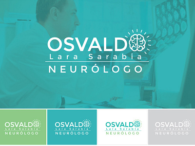 Logo Design - Neurologist brain branding design flat green logo neurology shape shine