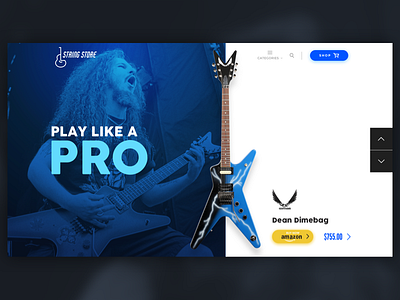 Guitar Store amazon android app clean design dimebag guitars illustration interactive ios logo motion pantera principle prototype responsive ui ux web