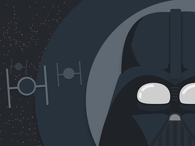 Darth Vader in Flat Design darth vader flat design illustration material design star wars star wars illustration