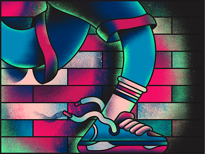 Strip Run bricks design graffiti illustration illustrator run wall