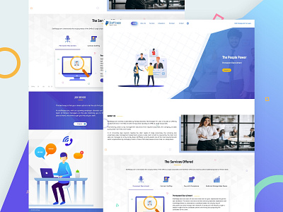 HR Service Website design employee hr jobseeker professional purple uidesign vector vibrant website design