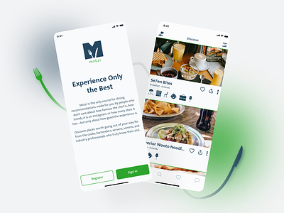 Motzi — Food recommendation app experience food healthy mobile app recommendation restaurants ui ux