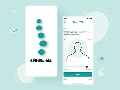 SPINEHealthie — Health recovery app accessible control health mobile app recovery simple surgeon uxui
