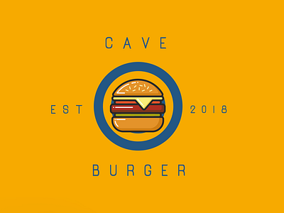 First Intro to cave burger branding adobeillustator adobephotoshop art direction brand branding burger fast food font grapic design logo