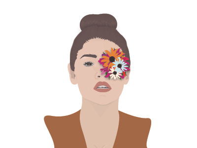 Flowerhead adobe illustrator design illustration portrait art vector