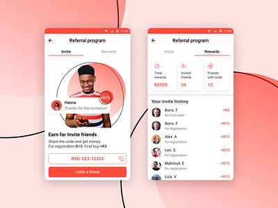 Referral program for SOL eats branding e commerce figma invite referral rewards ui