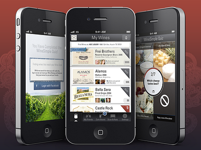 WineSimple App ios iphone prototype ui ux wine