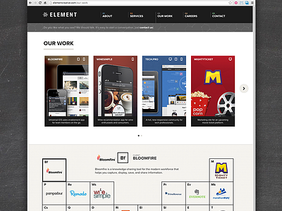 Our Work clients mobile portfolio projects responsive web design web website