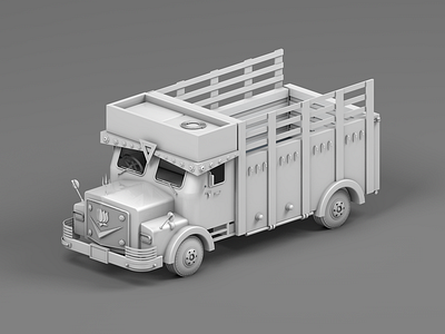 Indian Truck Clay Render