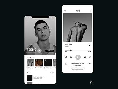 Music App app design interface mobile music ux
