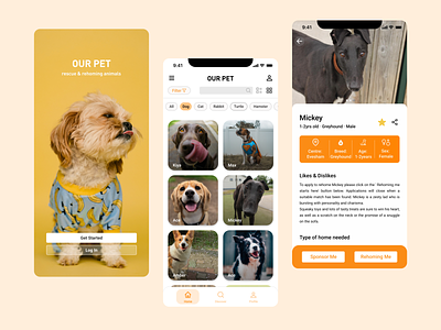 Our Pet - Pet Adoption Platform app appdesign design figma mobile pet ui userinterface ux