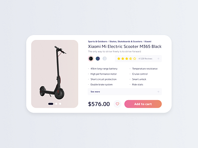 E-commerce Shopping Cart cart clean ui design ecommerce minimalistic scooter ui