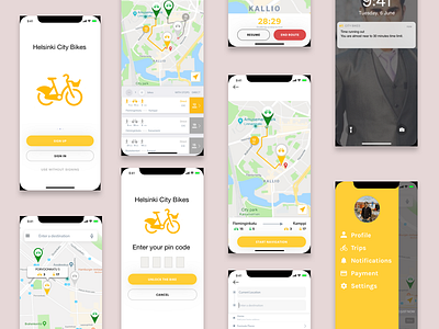 Helsinki City Bikes App - case study clean ui map app mobile design mobile ui mobileux new app concept new design shot uidesign ux designer uxcasestudy uxdesign