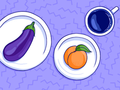 Gay Sex and Food aubergine coffee editorial editorial illustration eggplant emoji gay illustration peach sex vice