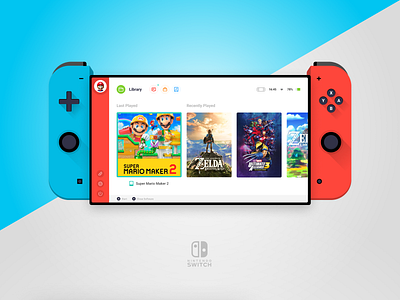 Nintendo Switch Redesign app console creative design gaming illustration interface nintendo nintendo switch redesign ui ux vector vector art video games