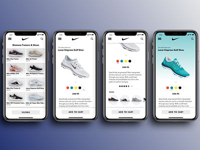 Nike Womens Shoes App app branding design flat ui ux