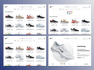 Nike Womens Shoes Web branding design flat ui ux web website