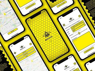 Beehive app branding charity concept design flat sketch sketchapp ui ux