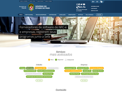 New website for state treasury - home page