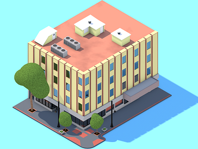 Building Across The Street 3d architechture c4d design isometric