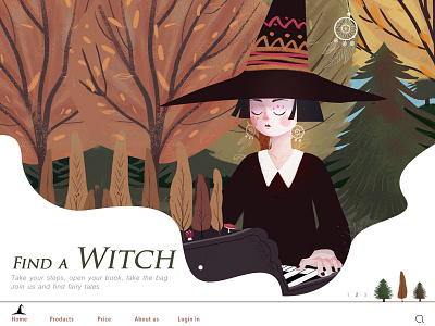 find a witch fall girl illustration magical