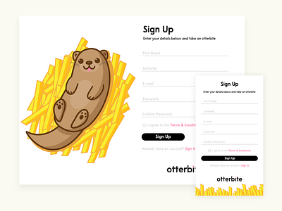 otterbite | DailyUI 001 app dailyui mobile sign up website