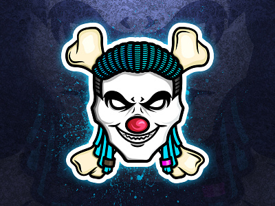 Clown with dreadlocks art bones charachter design clown design dreadlocks dreads fashion illustration logo mascot mascot character mascot design mascot logo mascot logos