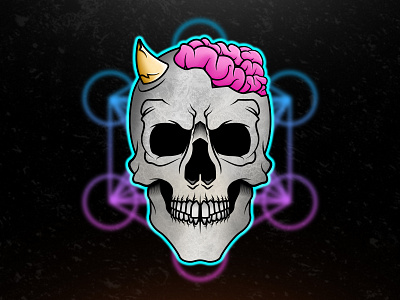 Demon Skull art brain charachter design dead demon design devil devil horns illustration skull skull logo zombie