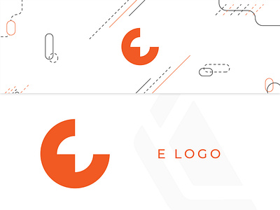 E Logo circular e orange