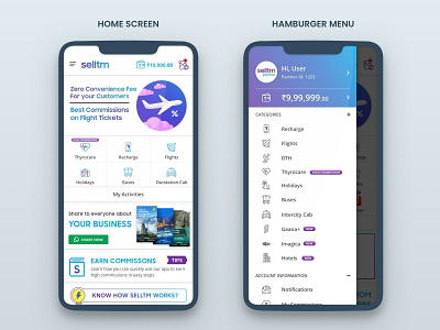 Hamburger menu hamburger home screen selltm ui ux user